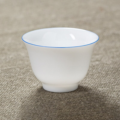 2 ks/sada Dehua Keramika Čajové šálky Domáca tenká pneumatika Čajová miska Čínsky biely porcelán Čajový riad Príslušenstvo Jednotlivé šálky Nádoby na nápoje