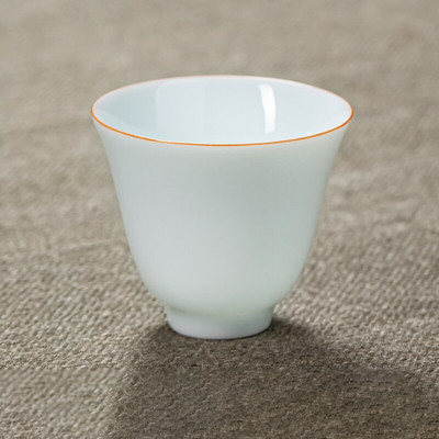 2 ks/sada Dehua Keramika Čajové šálky Domáca tenká pneumatika Čajová miska Čínsky biely porcelán Čajový riad Príslušenstvo Jednotlivé šálky Nádoby na nápoje