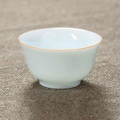 2 ks/sada Dehua Keramika Čajové šálky Domáca tenká pneumatika Čajová miska Čínsky biely porcelán Čajový riad Príslušenstvo Jednotlivé šálky Nádoby na nápoje