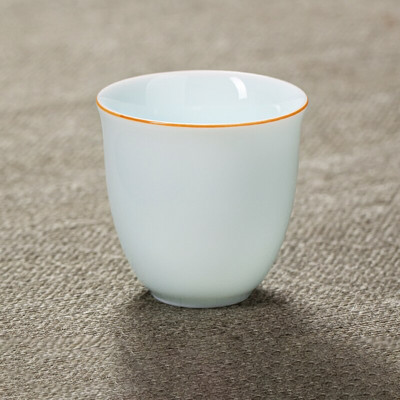2 ks/sada Dehua Keramika Čajové šálky Domáca tenká pneumatika Čajová miska Čínsky biely porcelán Čajový riad Príslušenstvo Jednotlivé šálky Nádoby na nápoje