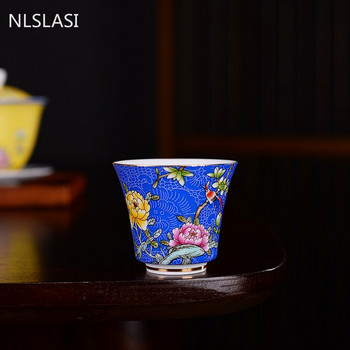 Jingdezhen Ръчно изработена керамична чаша за чай Чаша за кафе емайлирана малка купа за чай Порцеланов сервиз за чай Аксесоари преносима лична единична чаша