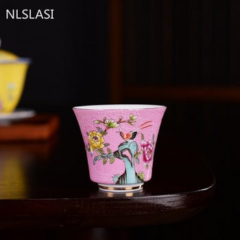 Jingdezhen Ръчно изработена керамична чаша за чай Чаша за кафе емайлирана малка купа за чай Порцеланов сервиз за чай Аксесоари преносима лична единична чаша