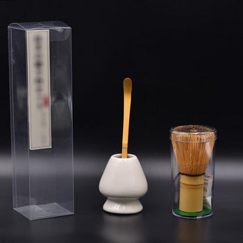 Комплект бъркалки за зелен чай Matcha - бъркалка за чай + лъжичка + чаена лъжица + държач за дълбока бъркалка Бамбуков комплект за чай в японски стил Аксесоари