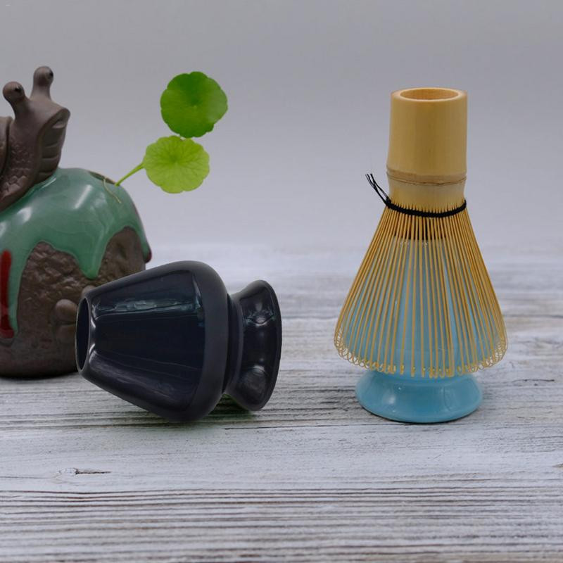 Matcha žaliosios arbatos šluotelės rinkinys – arbatos šluotelė + kaušelis + arbatos šaukštelis + gilus šluotelės laikiklis bambuko japoniško stiliaus arbatos rinkinio priedai