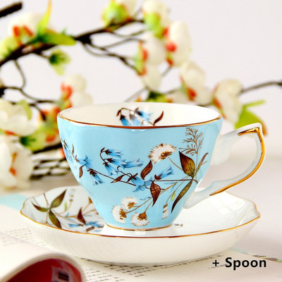 Set ceașcă de cafea și farfurii din porțelanul britanic din porțelan, cu flori din ceramică, cești de ceai pentru casă, birou, cafenea, cadou