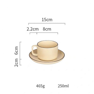 Sada vintage keramických hrnčekov na kávu 250 ml, šálky na espresso s podšálkami, sada čajových šálok, domáca kuchyňa, párty, riad, kreatívne darčeky