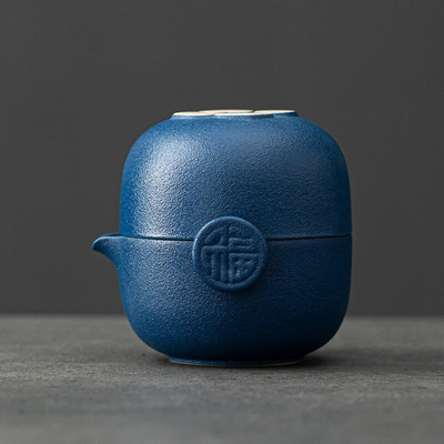 Ceainic din ceramică verde, ceainic, seturi de ceai de călătorie portabile, lucrate manual, de designer chinezesc, veselă de ceai retro, cești vintage, cadou unic pentru prieten