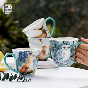 Φλιτζάνια καφέ Forest Animal Mugs Σετ με πιάτο γλυκού Bts Cup Κεραμική κούπα με πιατάκια Σετ Αυθεντικά φλιτζάνια πρωινού Φλιτζάνια εσπρέσο