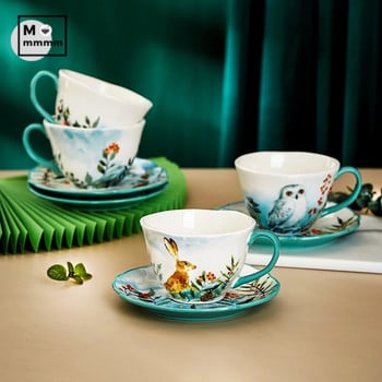 Φλιτζάνια καφέ Forest Animal Mugs Σετ με πιάτο γλυκού Bts Cup Κεραμική κούπα με πιατάκια Σετ Αυθεντικά φλιτζάνια πρωινού Φλιτζάνια εσπρέσο