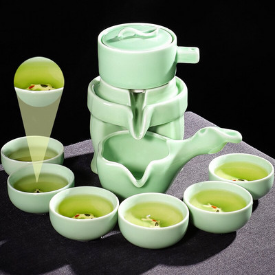 UNTIOR Creativity Keramički automatski set za čaj Dizajn protiv opekotina Okretni čajnik koji istječe voda Vrhunski set za čaj za vjenčani dar