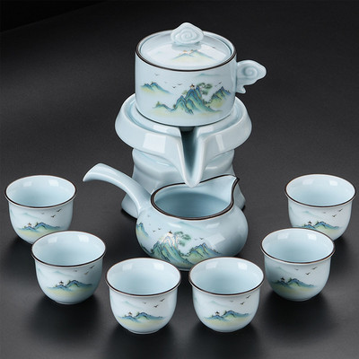 UNTIOR Creativity Keramički automatski set za čaj Dizajn protiv opekotina Okretni čajnik koji istječe voda Vrhunski set za čaj za vjenčani dar