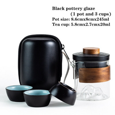 Kreativni prijenosni putni Kung Fu set za čaj Jednostavna keramika protiv opeklina Quik šalica za čaj Poklon za prijatelje Čajice 1 lonac i 3 šalice