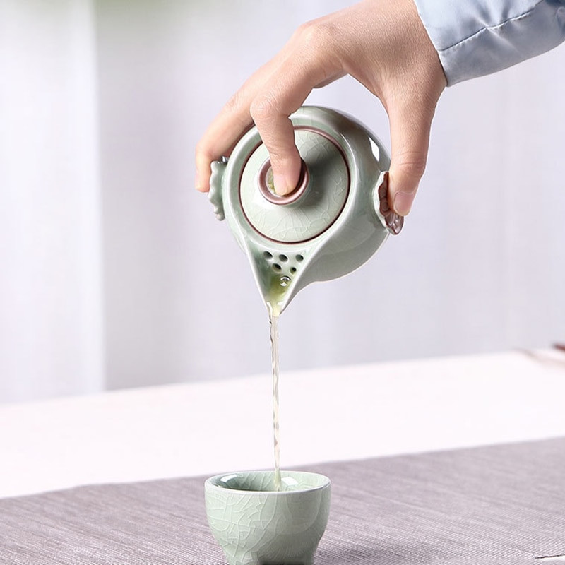 Japanski set za čaj Gaiwan Ceremony Set Prijenosni putni setovi za čaj Retro kineski keramički porculan Ručno izrađene KungFu šalice za set za čaj