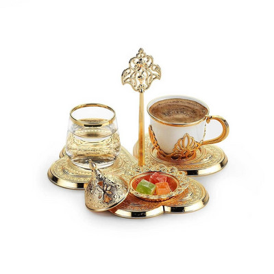 1 személyes egyszemélyes kávéadagoló készlet kávéscsésze üvegállvánnyal Espresso török kávéscsésze tál eszpresszó arab luxusajándék