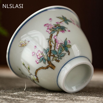 2 τεμάχια/παρτίδα Κινέζικο κεραμικό φλιτζάνι τσαγιού αντίκες, ζωγραφισμένο στο χέρι, μοτίβο λουλουδιών, μπολ τσαγιού Φλιτζάνι καφέ για το σπίτι Σετ τσαγιού Master Tea Cup