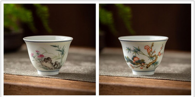 2 kom./lot Kineska antikna keramička šalica za čaj Izvrsna ručno oslikana cvjetna šalica Zdjela za čaj Šalica za kavu Domaći set za čaj Master šalica za čaj