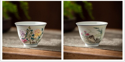 2 kom./lot Kineska antikna keramička šalica za čaj Izvrsna ručno oslikana cvjetna šalica Zdjela za čaj Šalica za kavu Domaći set za čaj Master šalica za čaj