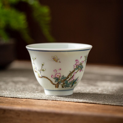 2 kom./lot Kineska antikna keramička šalica za čaj Izvrsna ručno oslikana cvjetna šalica Zdjela za čaj Šalica za kavu Domaći set za čaj Master šalica za čaj