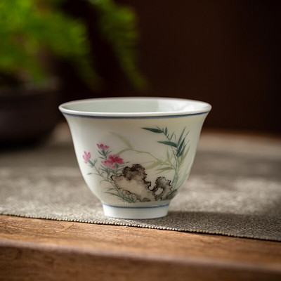 2 kom./lot Kineska antikna keramička šalica za čaj Izvrsna ručno oslikana cvjetna šalica Zdjela za čaj Šalica za kavu Domaći set za čaj Master šalica za čaj