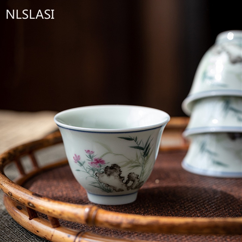 2 kom./lot Kineska antikna keramička šalica za čaj Izvrsna ručno oslikana cvjetna šalica Zdjela za čaj Šalica za kavu Domaći set za čaj Master šalica za čaj