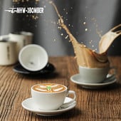 Šálka na kávu 280 ml Latte Cup Keramický hrnček s podšálkou Porcelánová sada šálok a podšálok C5079BL C5080W C5081G