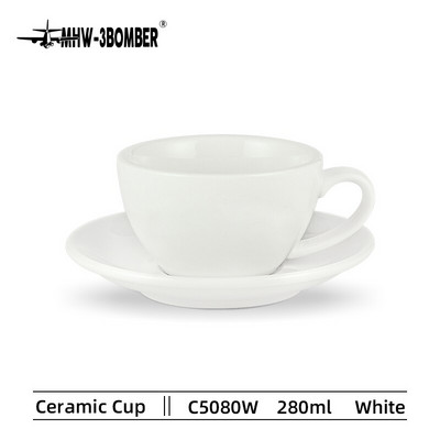 Šálka na kávu 280 ml Latte Cup Keramický hrnček s podšálkou Porcelánová sada šálok a podšálok C5079BL C5080W C5081G