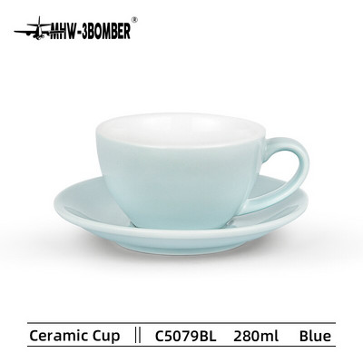 Šálka na kávu 280 ml Latte Cup Keramický hrnček s podšálkou Porcelánová sada šálok a podšálok C5079BL C5080W C5081G