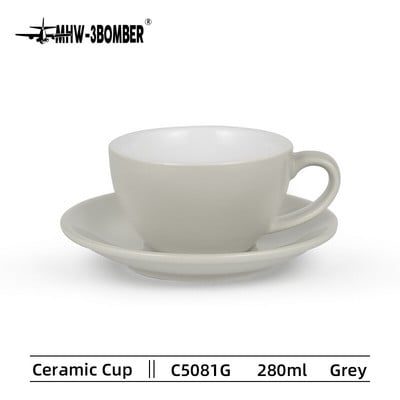 Šálka na kávu 280 ml Latte Cup Keramický hrnček s podšálkou Porcelánová sada šálok a podšálok C5079BL C5080W C5081G
