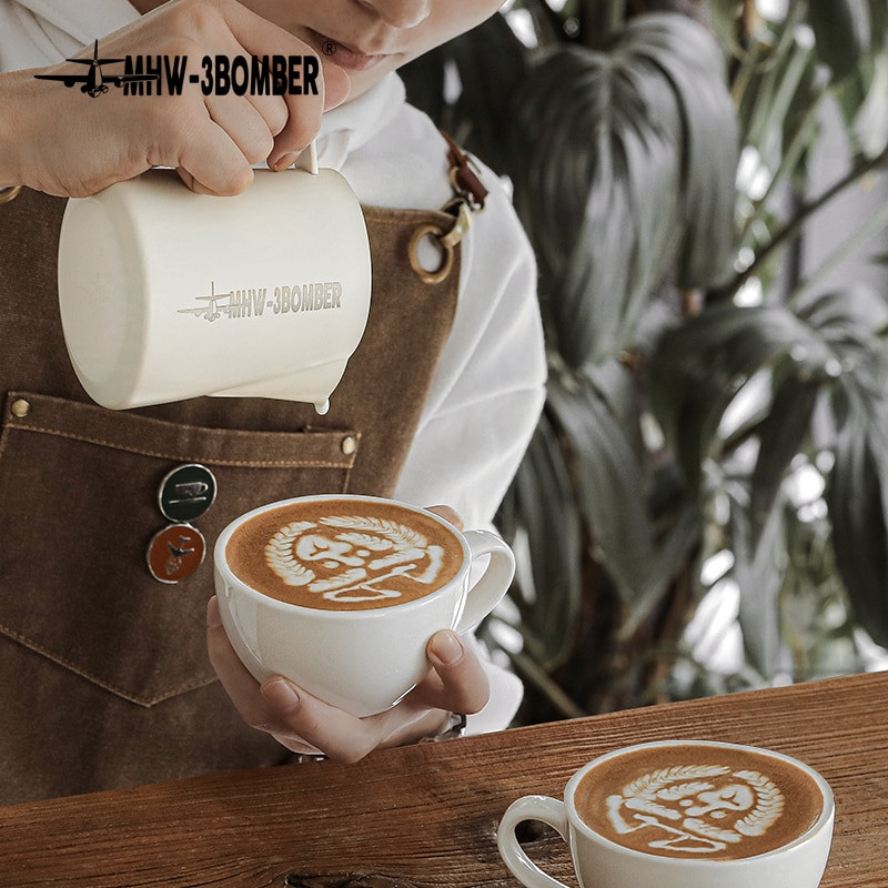 Šálka na kávu 280 ml Latte Cup Keramický hrnček s podšálkou Porcelánová sada šálok a podšálok C5079BL C5080W C5081G