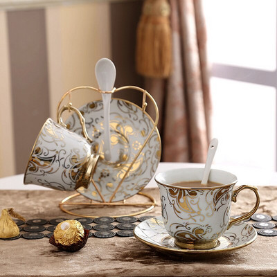 Kreatívna keramická kostná porcelánová šálka na kávu, podšálka, sada lyžíc, európsky štýl, čínska šálka na čaj, párty, bytové dekorácie, doplnky, hrnček, darček