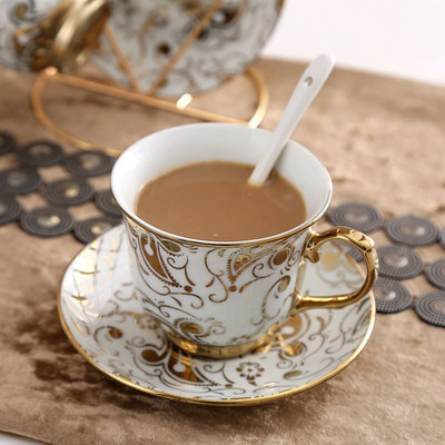 Kreatívna keramická kostná porcelánová šálka na kávu, podšálka, sada lyžíc, európsky štýl, čínska šálka na čaj, párty, bytové dekorácie, doplnky, hrnček, darček