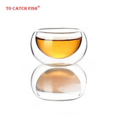 4 buc. Cupă creativă de sticlă cu perete dublu, rezistentă la căldură, cești de modă de înaltă calitate pentru ceai, cafea, suc, băuturi, ceașcă Kungfu