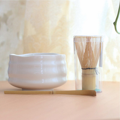 Populiariausias „Matcha“ arbatos rinkinys ekologiškas bambuko šluoteles su 100 šakelių „Chasen Scoop Kline“ glazūruotas „Chawan“ dubenėlis ir „Reshaper“ laikiklio filtras