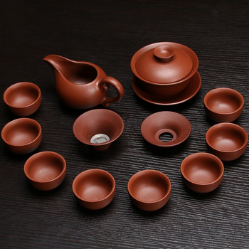 Гореща разпродажба Керамичен лилав глинен комплект за чай Kung Fu Pot Infuser Xishi Gaiwan Чаша за сервиране Чаша Чаша Китайски съдове за пиене Високо качество