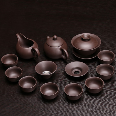 Karstā izpārdošana Keramikas purpursarkanā māla tējas komplekts Kung Fu Pot Infuser Xishi Gaiwan Tējkannas pasniegšanas krūze Tējtase Ķīniešu dzērienu trauki Augstas kvalitātes