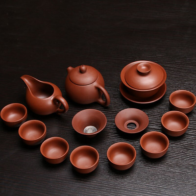 Set de ceai din lut violet din ceramică, cu infuzor de oală Kung Fu, ceainic Xishi Gaiwan, ceainic de servire, ceașcă de ceai, băuturi chinezești de înaltă calitate