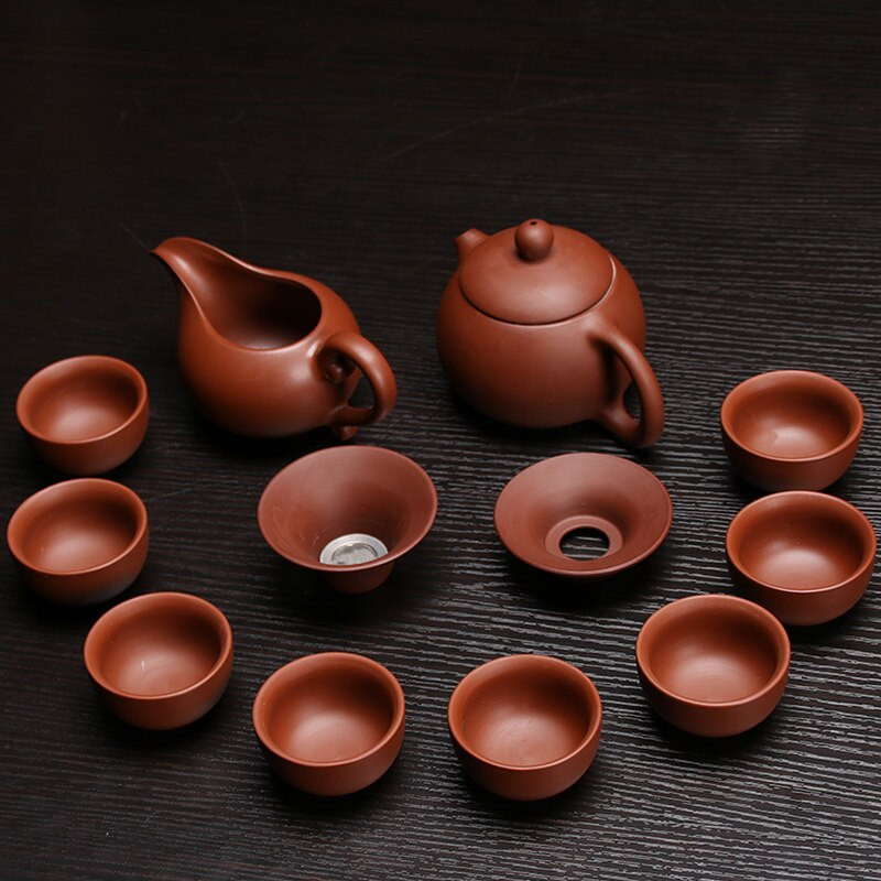 Set de ceai din lut violet din ceramică, cu infuzor de oală Kung Fu, ceainic Xishi Gaiwan, ceainic de servire, ceașcă de ceai, băuturi chinezești de înaltă calitate