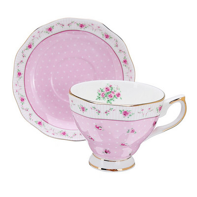 6 štýlových 240ml modrý ružový porcelán módny britský kostný porcelán šálka na kávu s podšálkou keramická kvetinová čajová súprava sada šálok na čaj s podšálkou