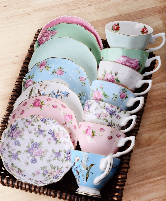 Set cadou European Bone China Set de cafea Recipient engleză după-amiază Set de ceai de ceai Set de ceai de lapte Organizator Accesorii de bucătărie