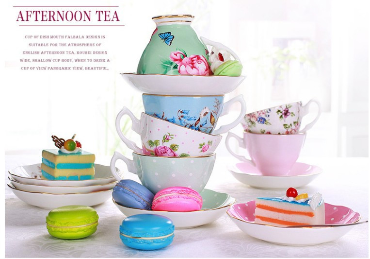 Set cadou European Bone China Set de cafea Recipient engleză după-amiază Set de ceai de ceai Set de ceai de lapte Organizator Accesorii de bucătărie