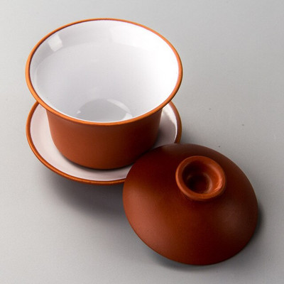Čínska čajová súprava, elegantné čajové šálky Gaiwan, fialová hlinená misa s viečkom 120 ml, podšálka, čaj Zisha, šálka na čaj, dropshipping