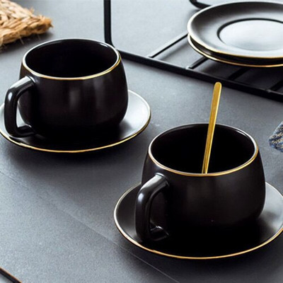 1 rinkinys Nordic Ceramics Matinis puodelis ir lėkštė su šaukštu Popietės arbatos Pieno kavos puodelio Vandens puodelio
