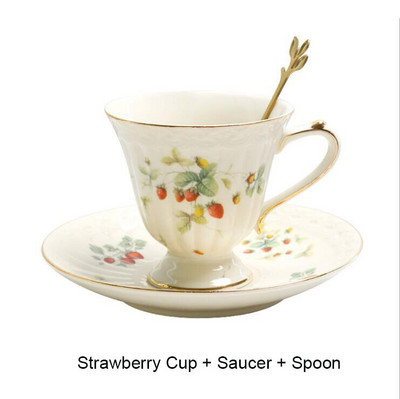 Europska keramička šalica za kavu i tanjurić set sa žlicom za kukce Retro popodnevna šalica i čajnik