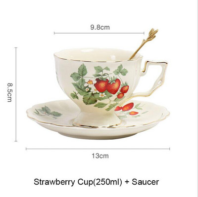 Europska keramička šalica za kavu i tanjurić set sa žlicom za kukce Retro popodnevna šalica i čajnik