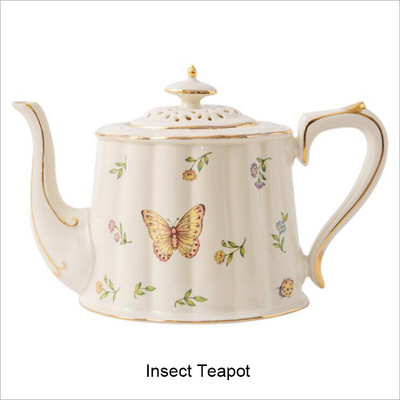 Europska keramička šalica za kavu i tanjurić set sa žlicom za kukce Retro popodnevna šalica i čajnik