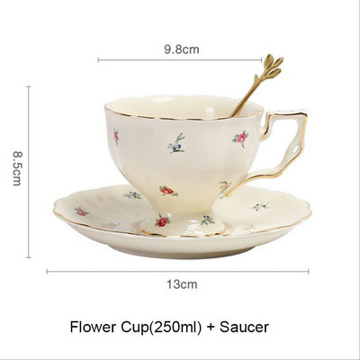 Europska keramička šalica za kavu i tanjurić set sa žlicom za kukce Retro popodnevna šalica i čajnik