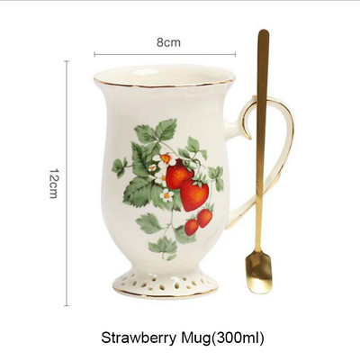 Europska keramička šalica za kavu i tanjurić set sa žlicom za kukce Retro popodnevna šalica i čajnik