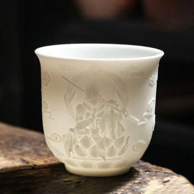 Visokokvalitetna šalica za čaj od bijelog koštanog porculana Keramička šalica za čaj od kozjeg masnog žada Kung Fu pribor za pribor za čaj Kineske zdjele Japanske šalice Šalica