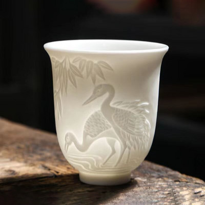 Visokokvalitetna šalica za čaj od bijelog koštanog porculana Keramička šalica za čaj od kozjeg masnog žada Kung Fu pribor za pribor za čaj Kineske zdjele Japanske šalice Šalica