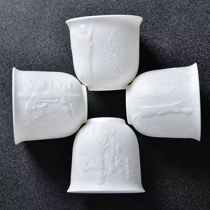 Visokokvalitetna šalica za čaj od bijelog koštanog porculana Keramička šalica za čaj od kozjeg masnog žada Kung Fu pribor za pribor za čaj Kineske zdjele Japanske šalice Šalica